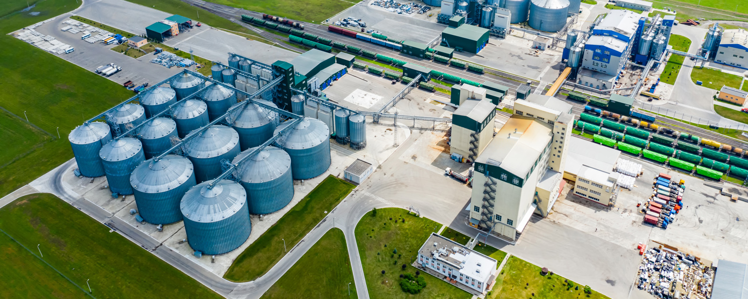 Arial view of biofuel plant