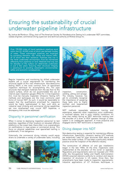 Sustaining Underwater Pipeline Infrastructure
